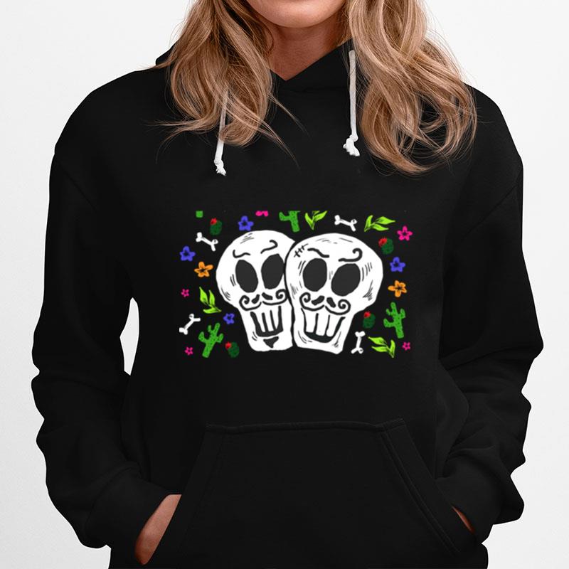 Double Skulls Day Of The Dead Dia De Muertos Mexican Hoodie