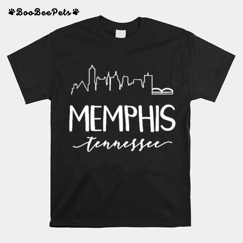 Downtown Memphis Tennessee City Skyline Calligraphy T-Shirt