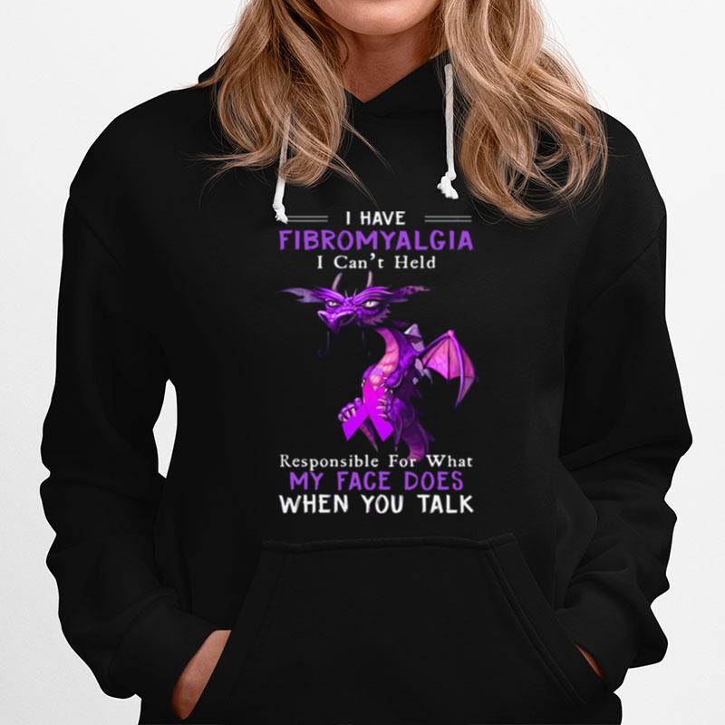 Dragon Hug Breast Cancer I Have Fibromyalgia I Cant Held Responsible For What My Face Does Hoodie