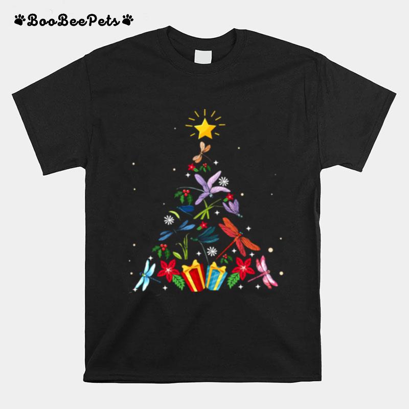 Dragonfly Christmas Tree Xmas Lover Gifts T-Shirt