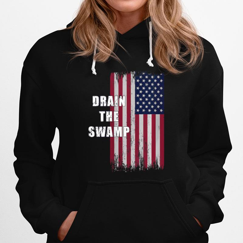 Drain The Swamp President Donald Trump Usa Flag Hoodie