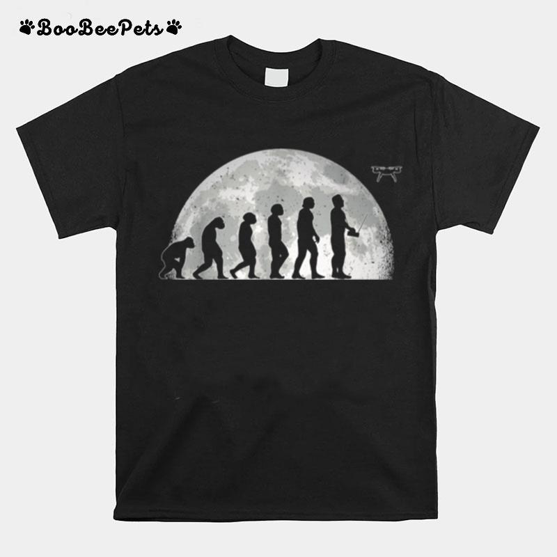 Drone Evolution Moon Drone Pilot Quadrocopter T-Shirt