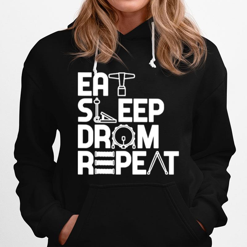 Drummer Eat Sleep Drum Repeat Hoodie