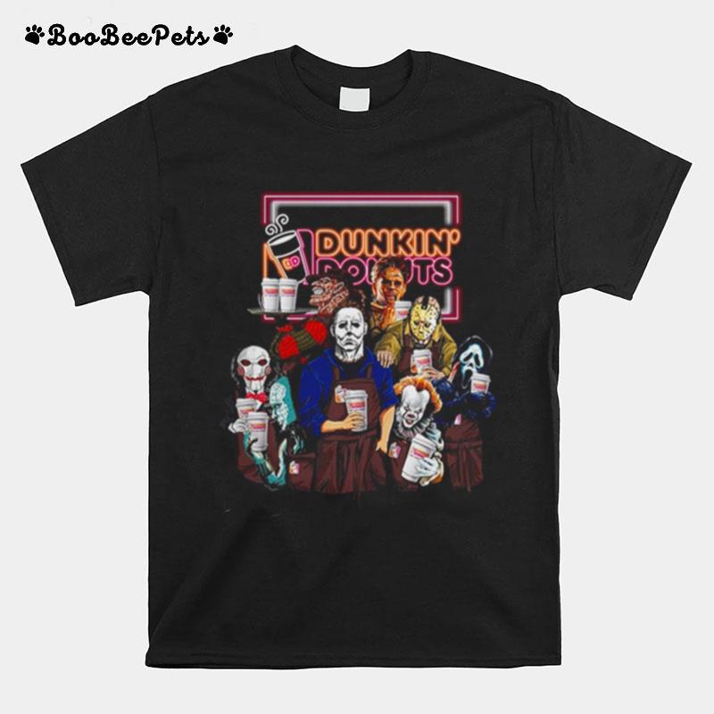 Dunkin Donuts Characters Horror Movies Halloween T-Shirt