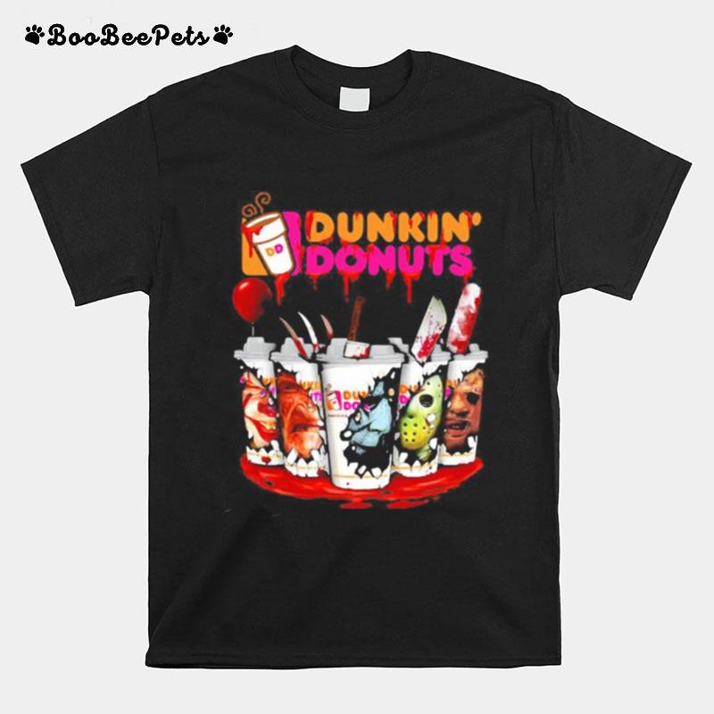 Dunkin Donuts Horror Character Halloween Michael Myers It T-Shirt