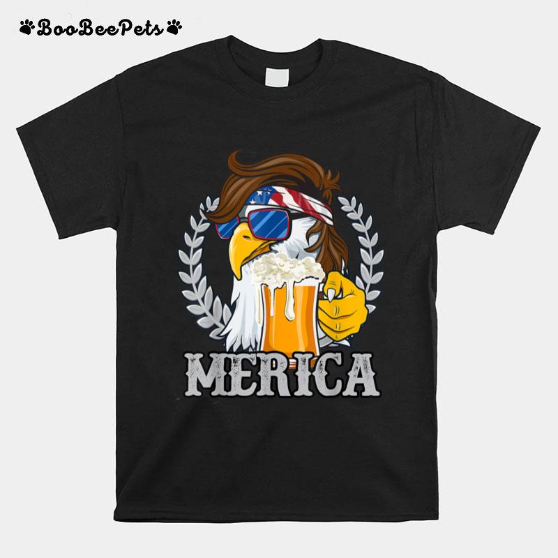 Eagle Mullet Merica Mens 4Th Of July American Flag Usa T B0B45Qtvmf T-Shirt