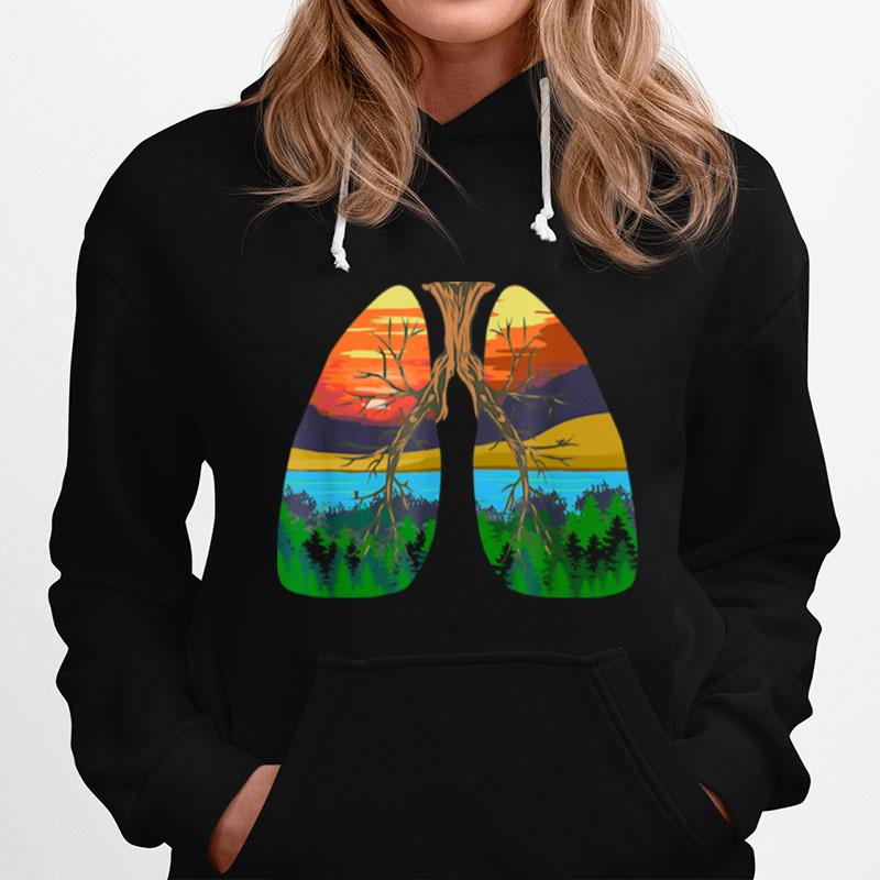 Earth Day Lungs Environmental Nature Hoodie