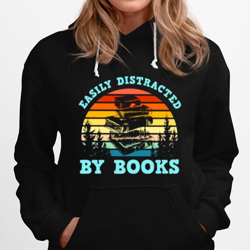 Easily Distracted By Books Vintage Hoodie