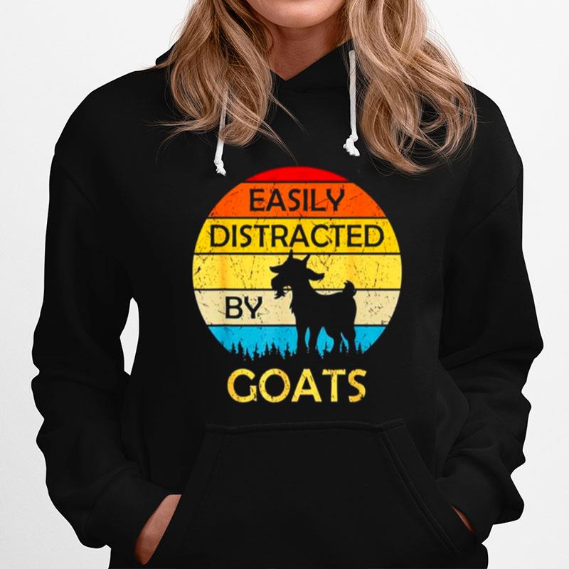 Easily Distracted By Goats Vintage Hoodie