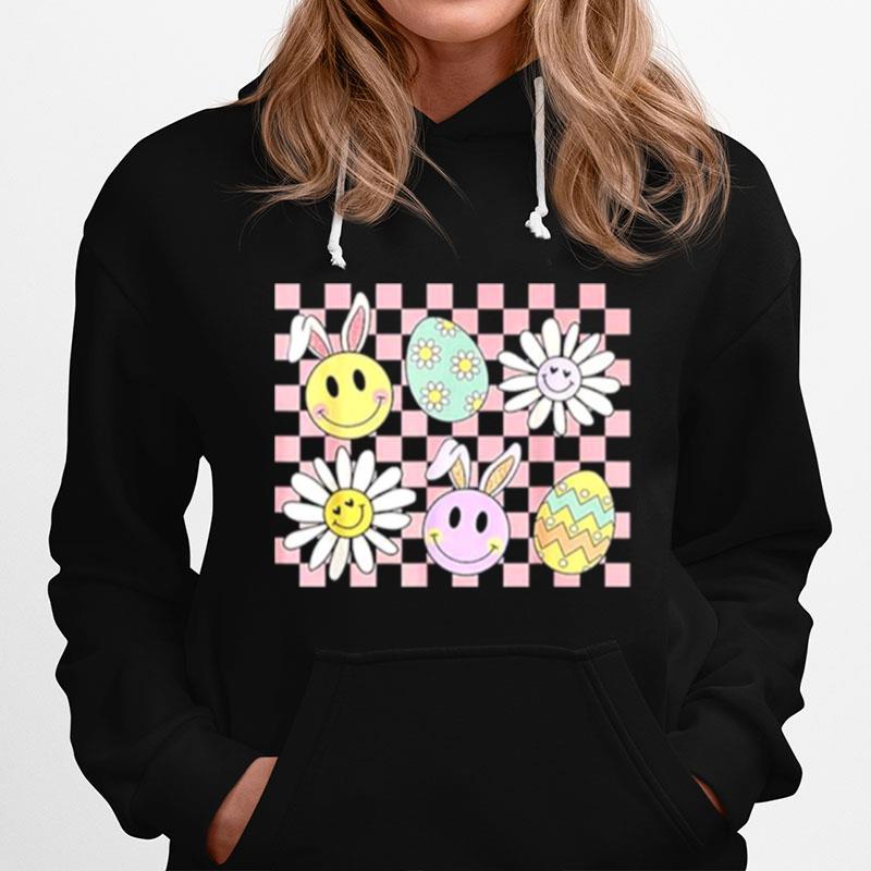 Easter Groovy Bunny Pastel Check Egg Hoodie