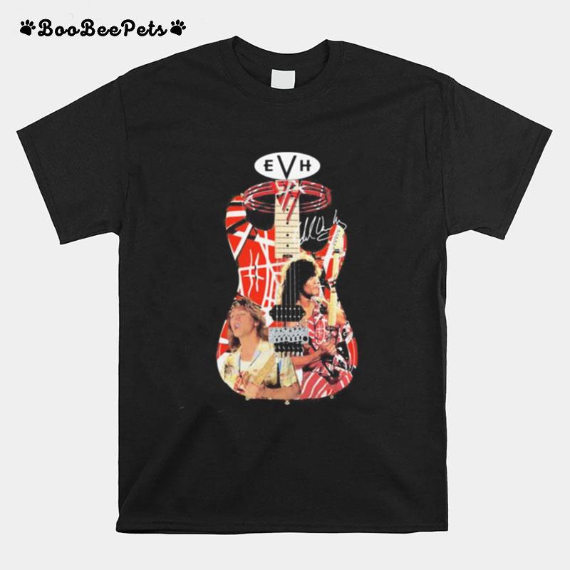 Eddie Van Halen Playing Guitar Signature Vintage T-Shirt