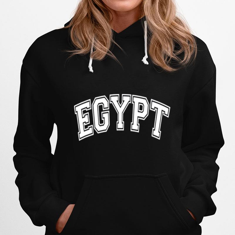 Egypt Varsity Style Pink With White Text Hoodie