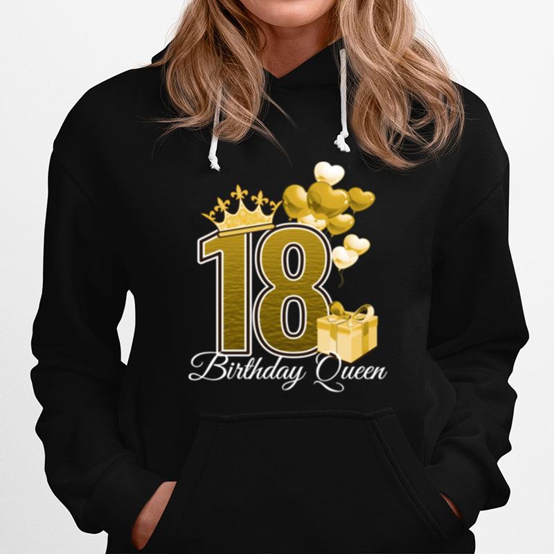 Eighteen Birthday Queen Gold Hoodie