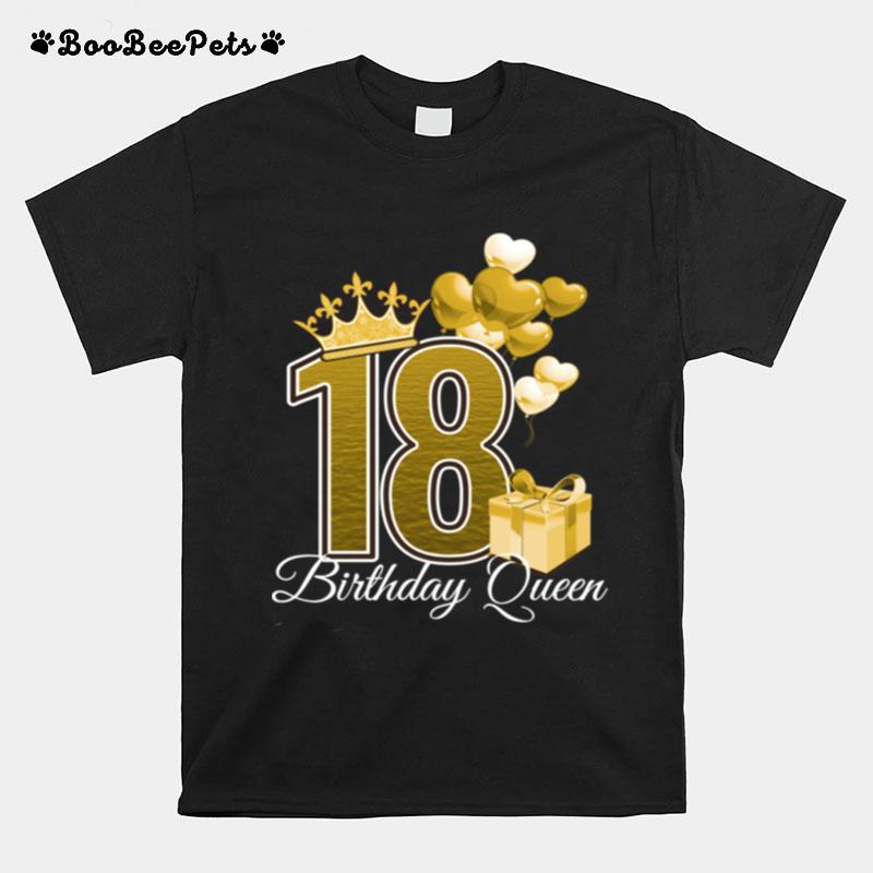 Eighteen Birthday Queen Gold T-Shirt