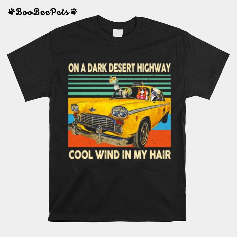 Elephant And Hippie Girl On A Dark Desert Highway Cool Wind In My Hair Vintage T-Shirt