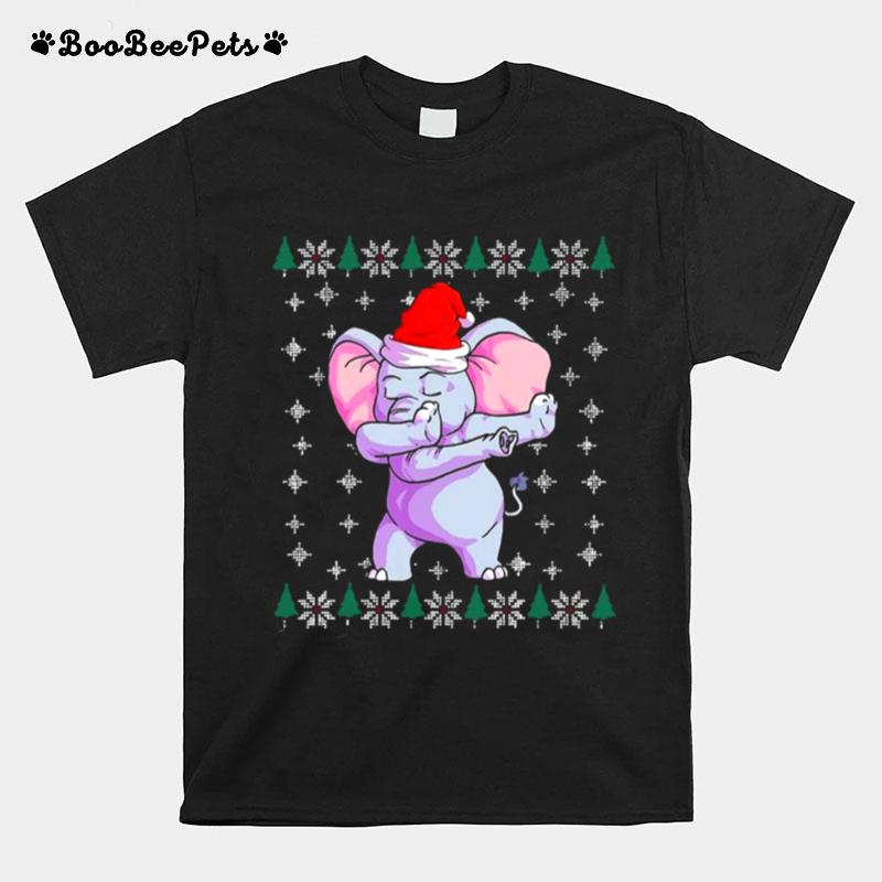 Elephant Christmas Boys Santa Hat Lover Gift T-Shirt