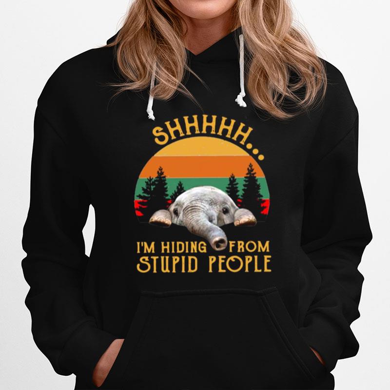 Elephant Im Hiding From Stupid People Vintage Hoodie