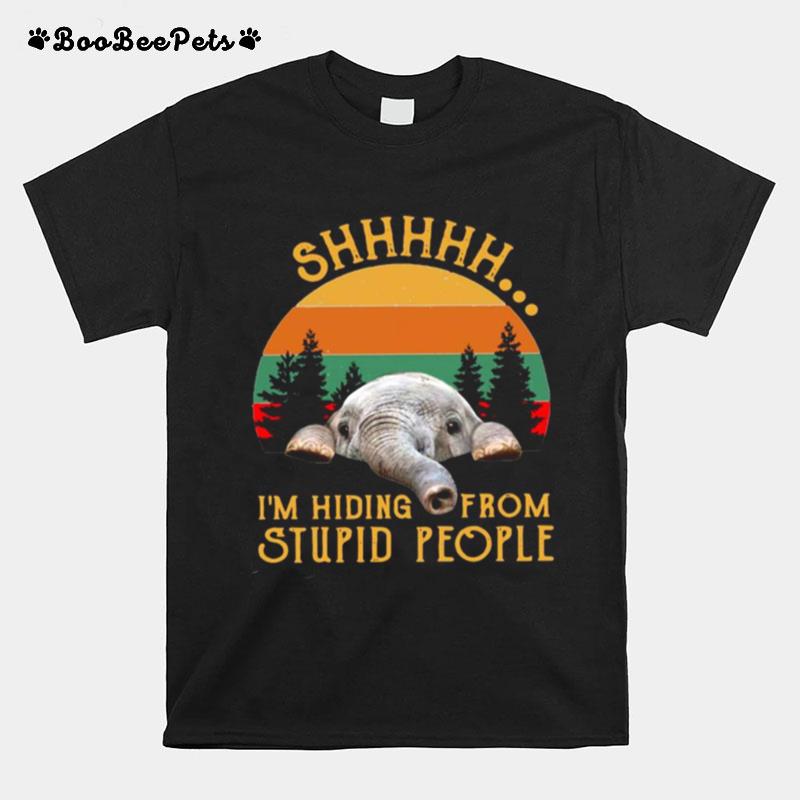 Elephant Im Hiding From Stupid People Vintage T-Shirt