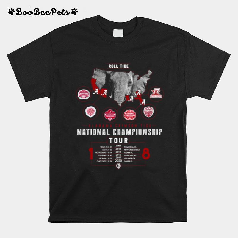 Elephant Roll Tide Alabama Crimson Tide National Championship Tour T-Shirt