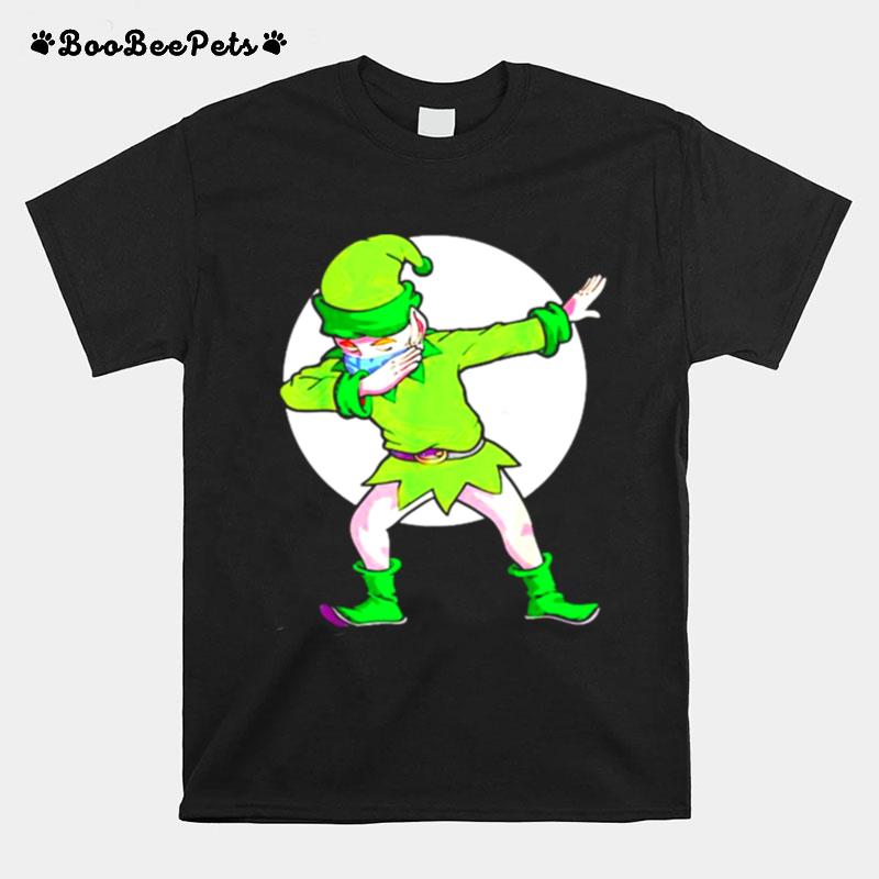 Elf Face Mask Dabbing Under Moon T-Shirt