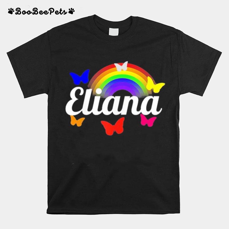 Eliana Name Introduction Kidcore Rainbow Hello Kindergarten T-Shirt