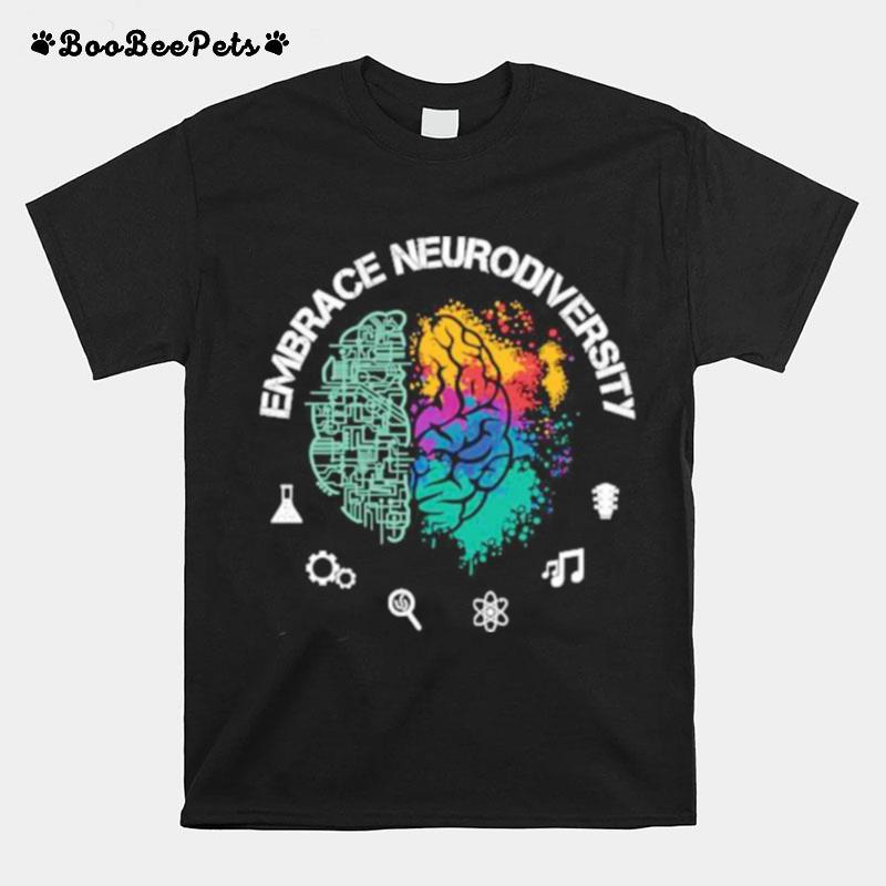 Embrace Neurodiversity Brain Watercolor T-Shirt