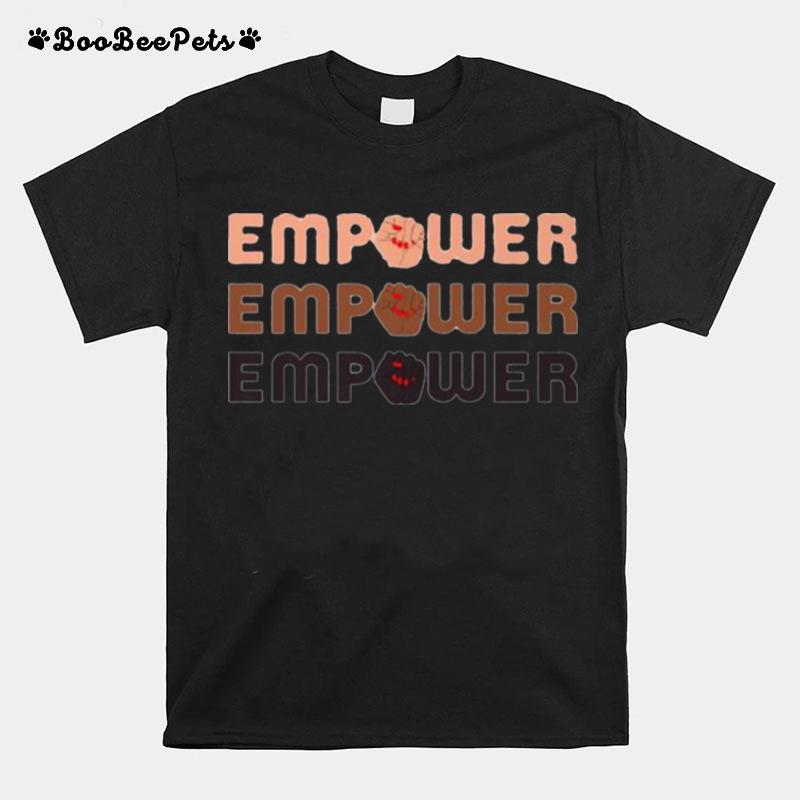 Empower Raised Fist Word Stack T-Shirt