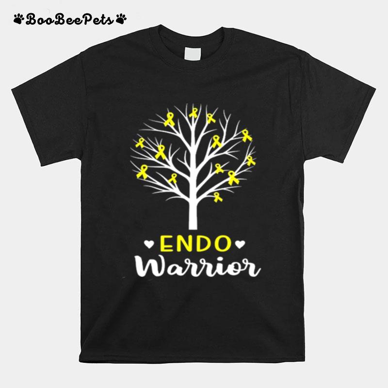 Endo Warrior Endometriosis Awareness Month Yellow Ribbon T-Shirt