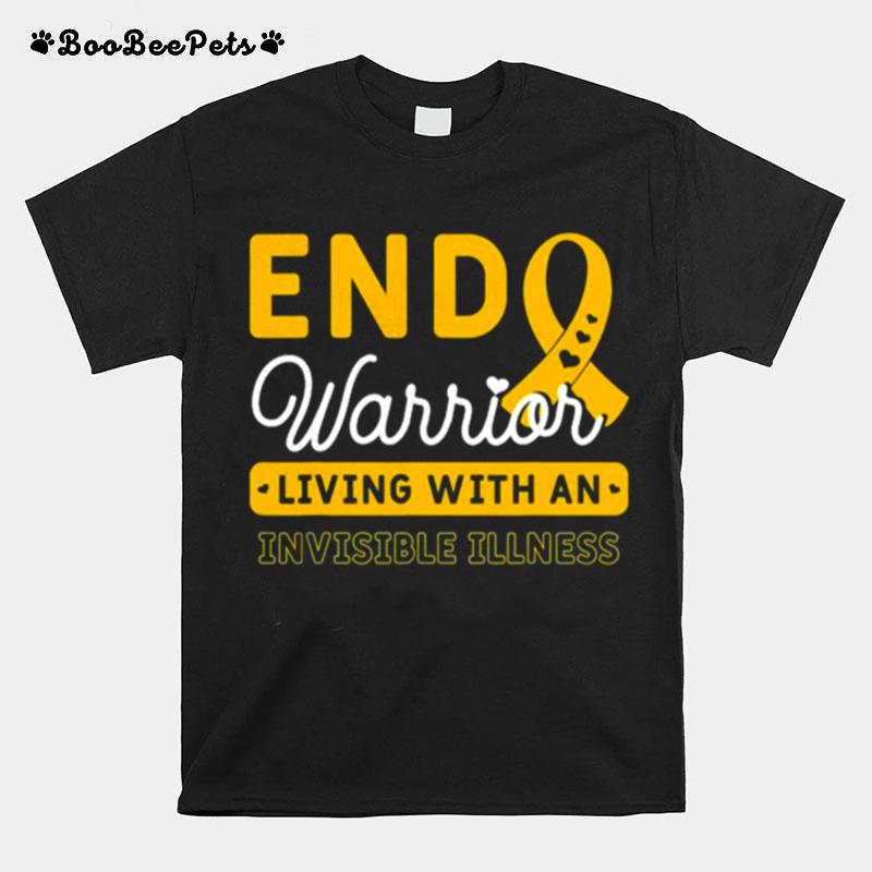 Endo Warrior Endometriosis Yellow Ribbon Endometrium T-Shirt