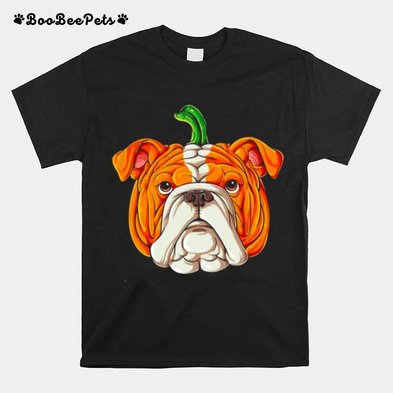 English Bulldog Pumpkin Halloween T-Shirt