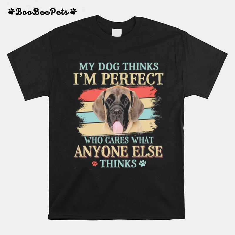 English Mastiff My Dog Thinks Im Perfect Who Cares What Anyone Else Thinks T-Shirt