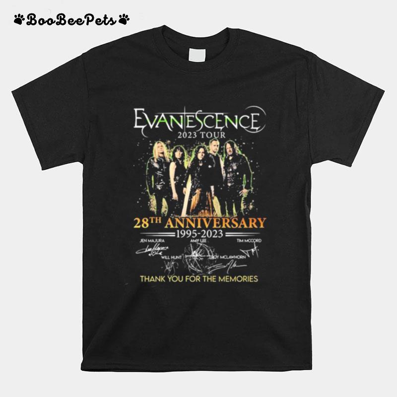 Evanescence 28Th Anniversary 1995 2023 Jen Majura Amy Lee Tim Mccord Signature Thank You For The Memories T-Shirt