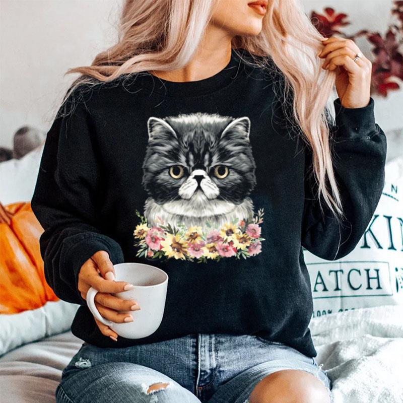 Exotic Shorthair Cat Floral Sweater