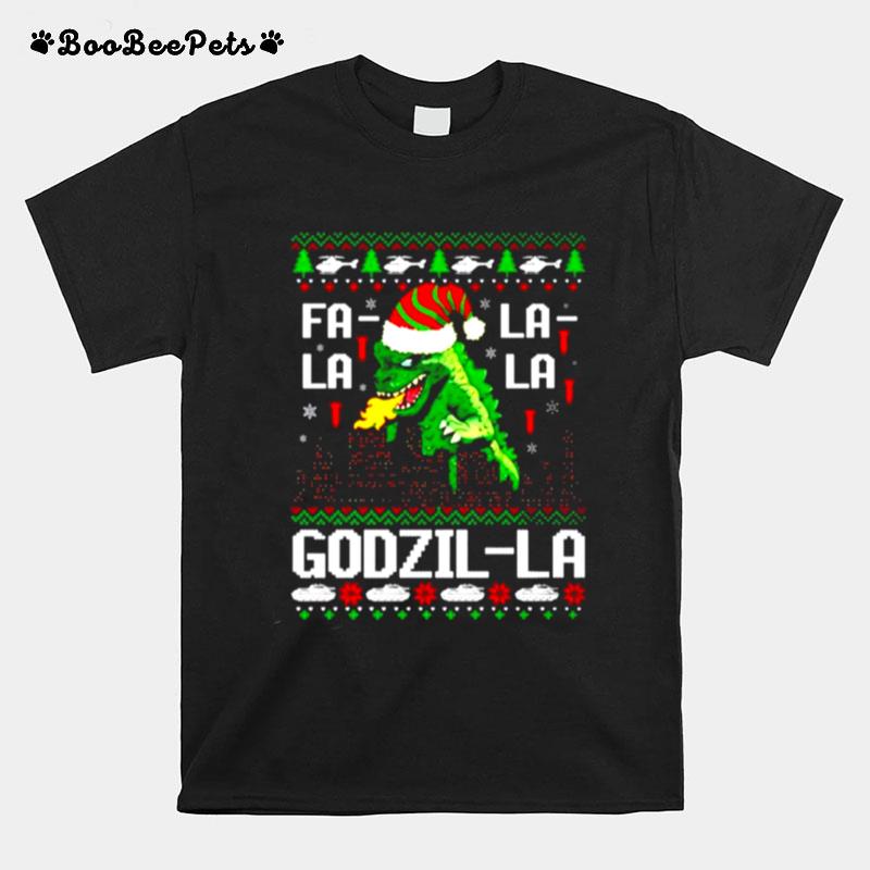 Fa La La La Godzilla Christmas T-Shirt