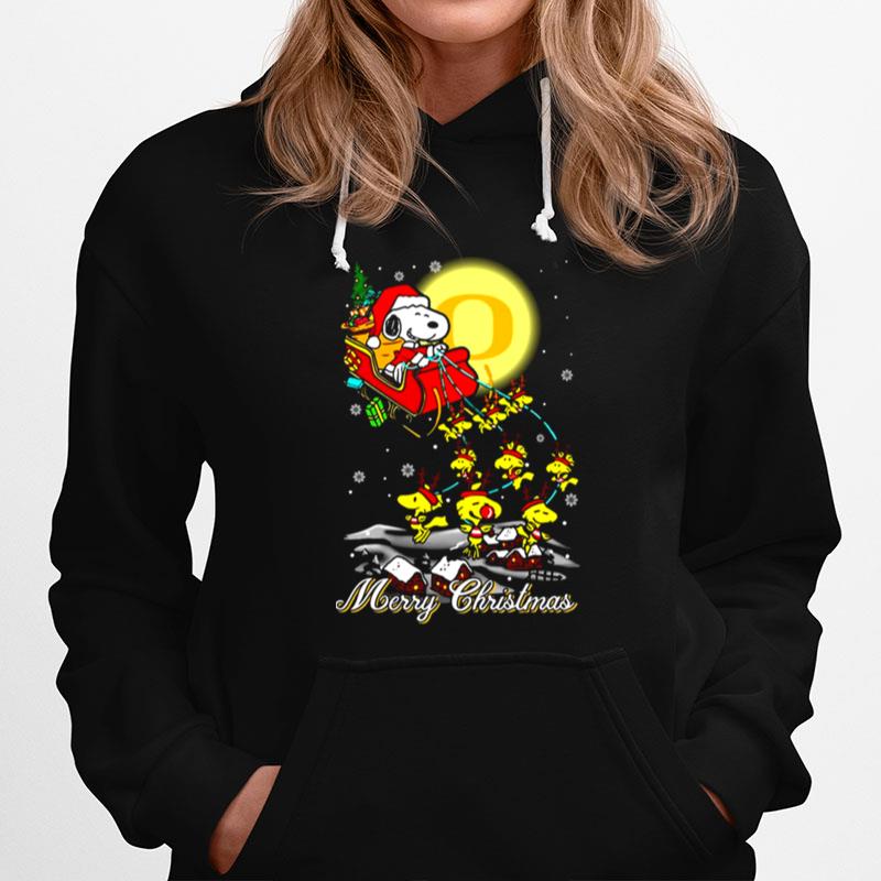 Fabulous Oregon Ducks Ugly Santa Claus With Sleigh And Snoopy Oregon Ducks Hoodie