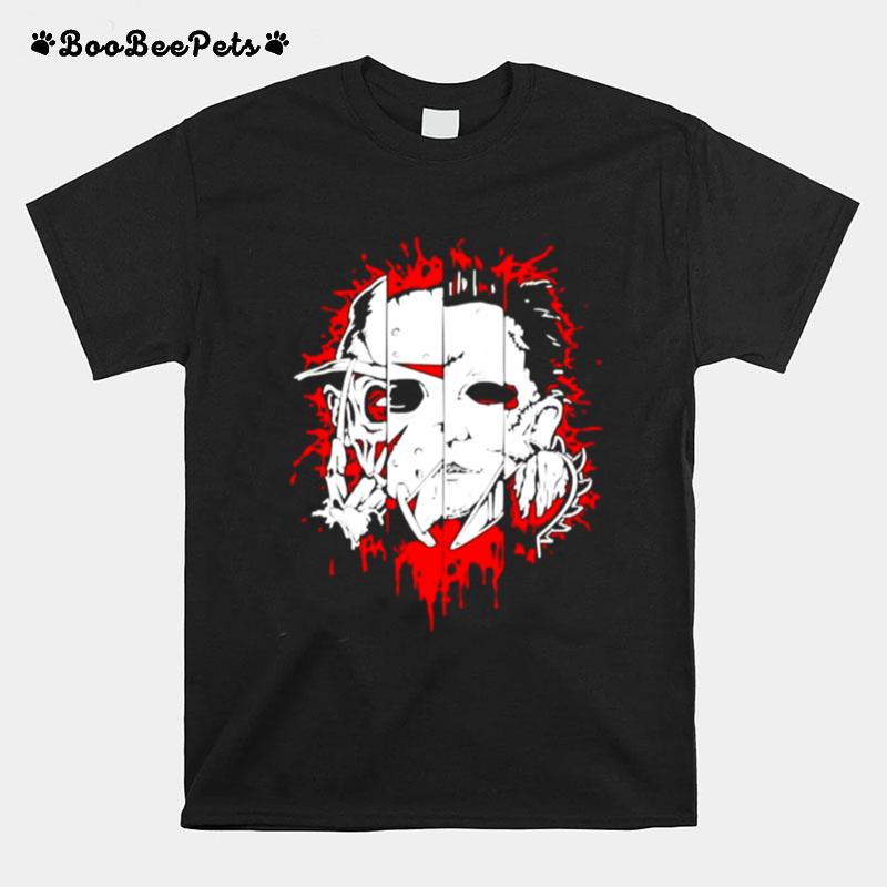 Face Of Evil Freddie Jason Michael Leather Halloween T-Shirt