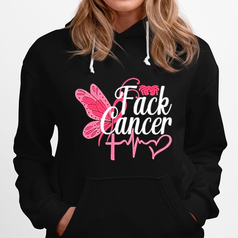 Fack Cancer Butterfly Breast Cancer Hoodie