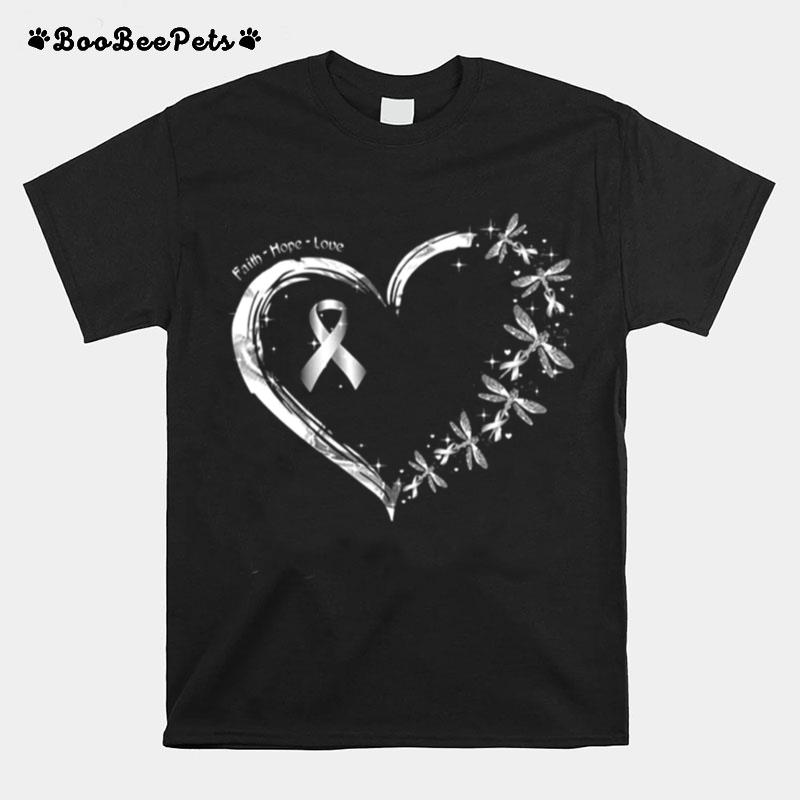 Faith Hope Love Dragonfly Cancer Awareness T-Shirt
