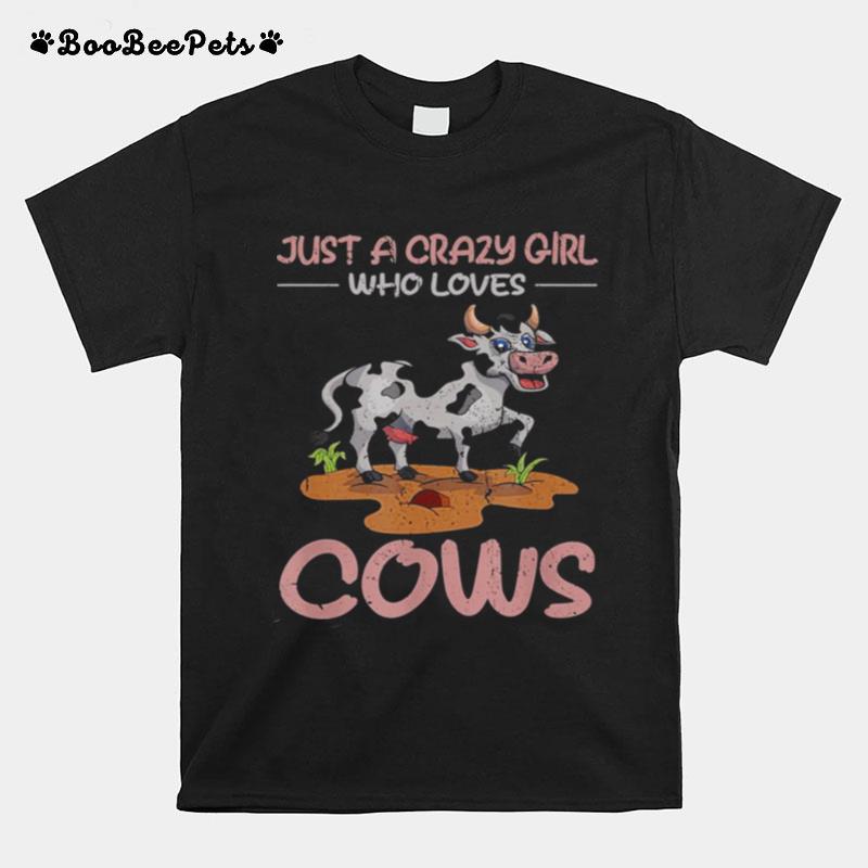 Farm Cow Girls Farm Animal Farmer Cute Cow T-Shirt