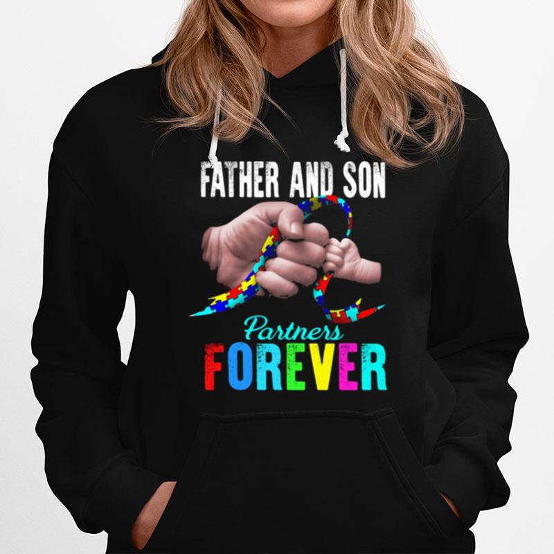 Father And Autism Son Partners Forever Autism Hoodie