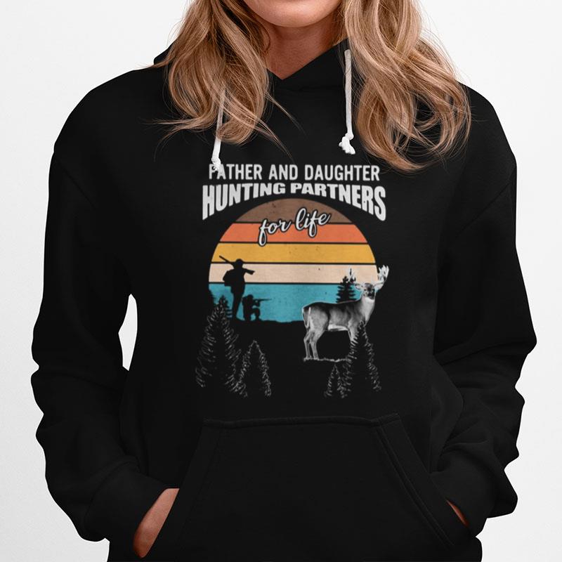 Father And Daughter Hunting Partners For Life Vintage Retro Hoodie