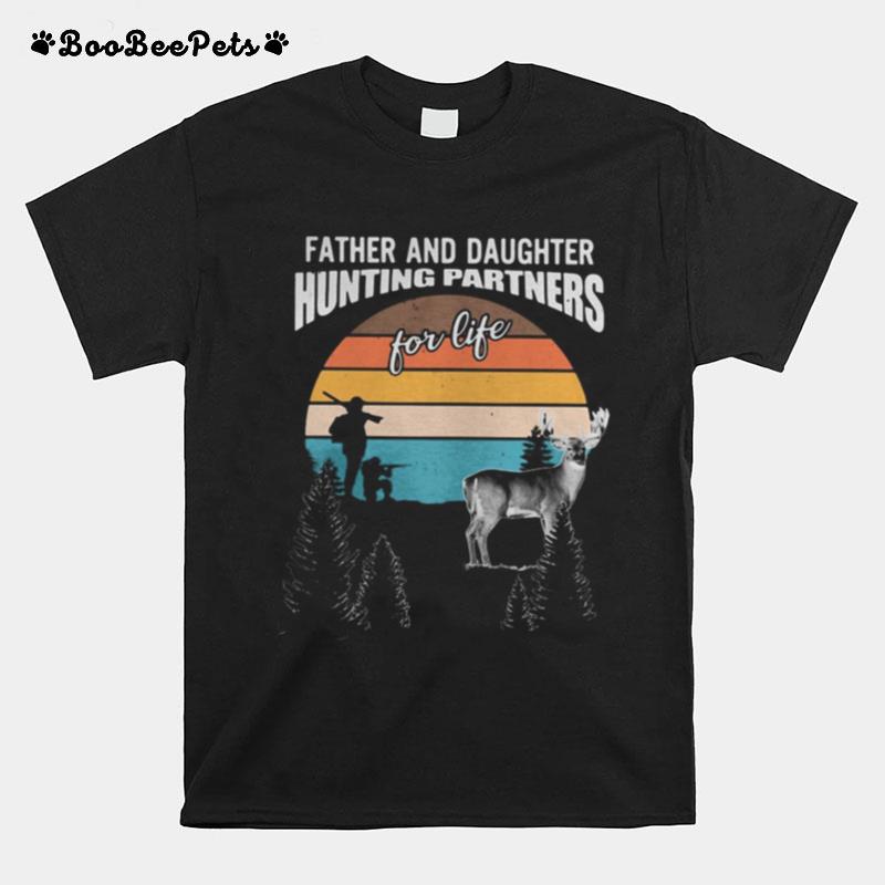Father And Daughter Hunting Partners For Life Vintage Retro T-Shirt