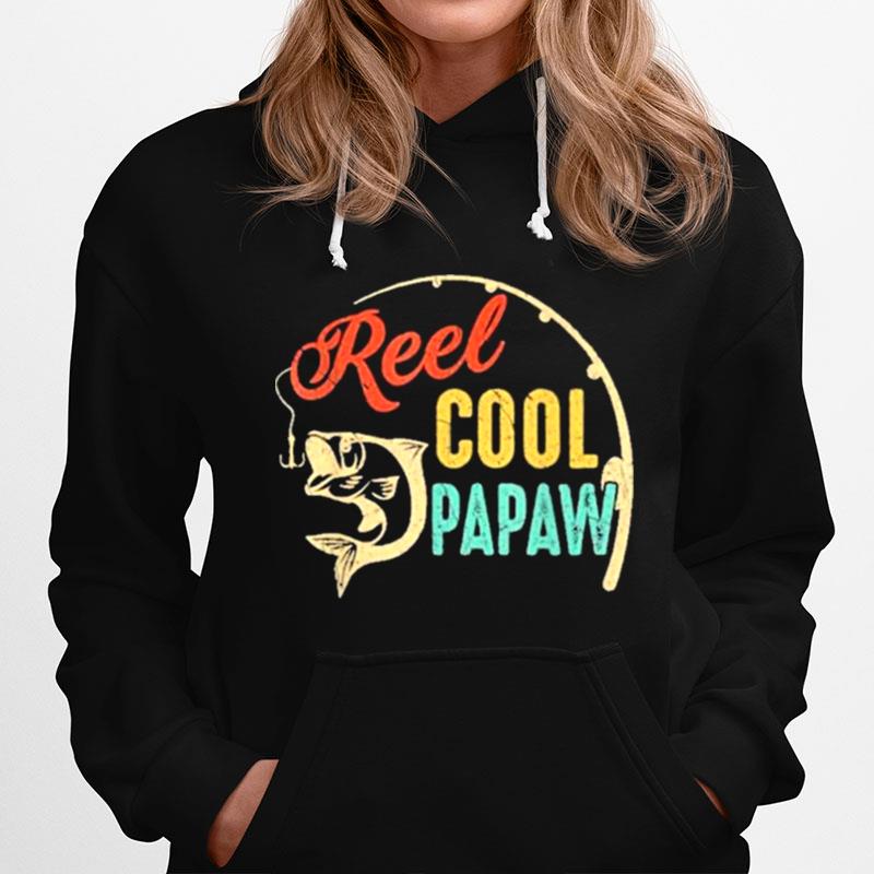 Fathers Day Fishing Reel Cool Papaw Vintage Hoodie