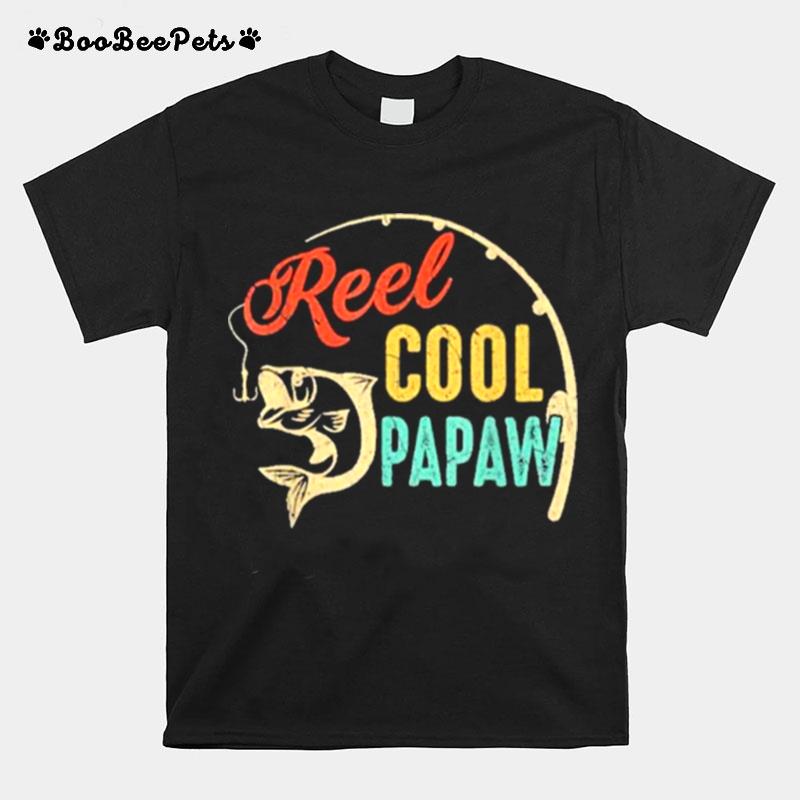 Fathers Day Fishing Reel Cool Papaw Vintage T-Shirt