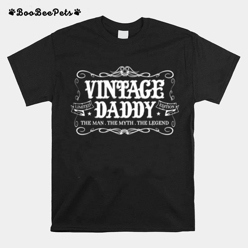 Fathers Day From Son Daughter Wife Vintage Daddy T-Shirt