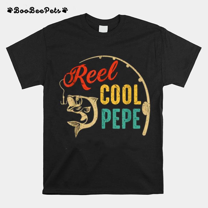 Fathers Day Vintage Fishing Reel Cool Pepe Tee T-Shirt