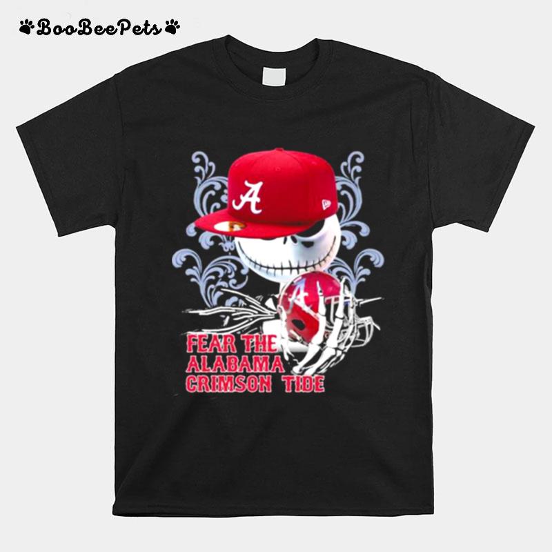 Fear The Alabama Crimson Tide Skull Wear Hat Logo Team T-Shirt