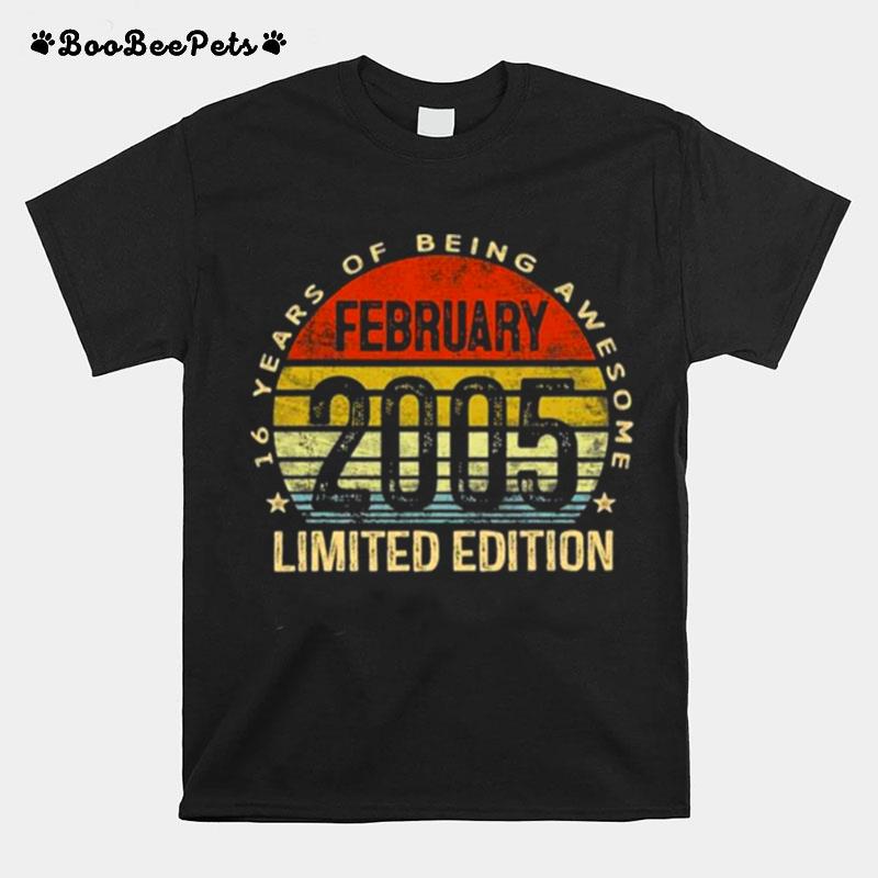 February 2005 Limited Edition 16Th Birthday 16 Years Old Vintage T-Shirt
