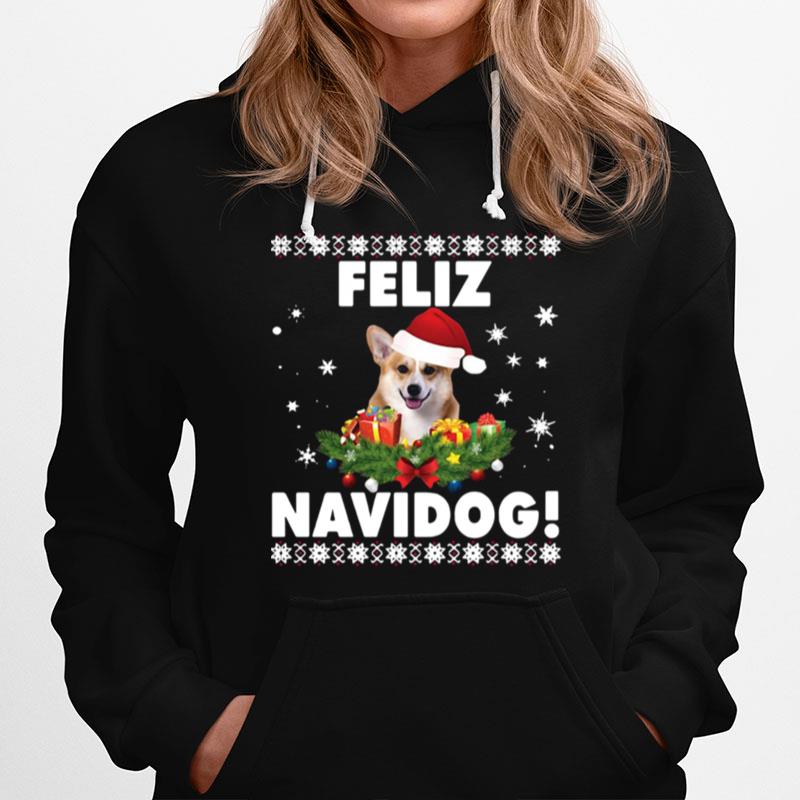 Feliz Navidog Corgi Dog Ugly Hoodie