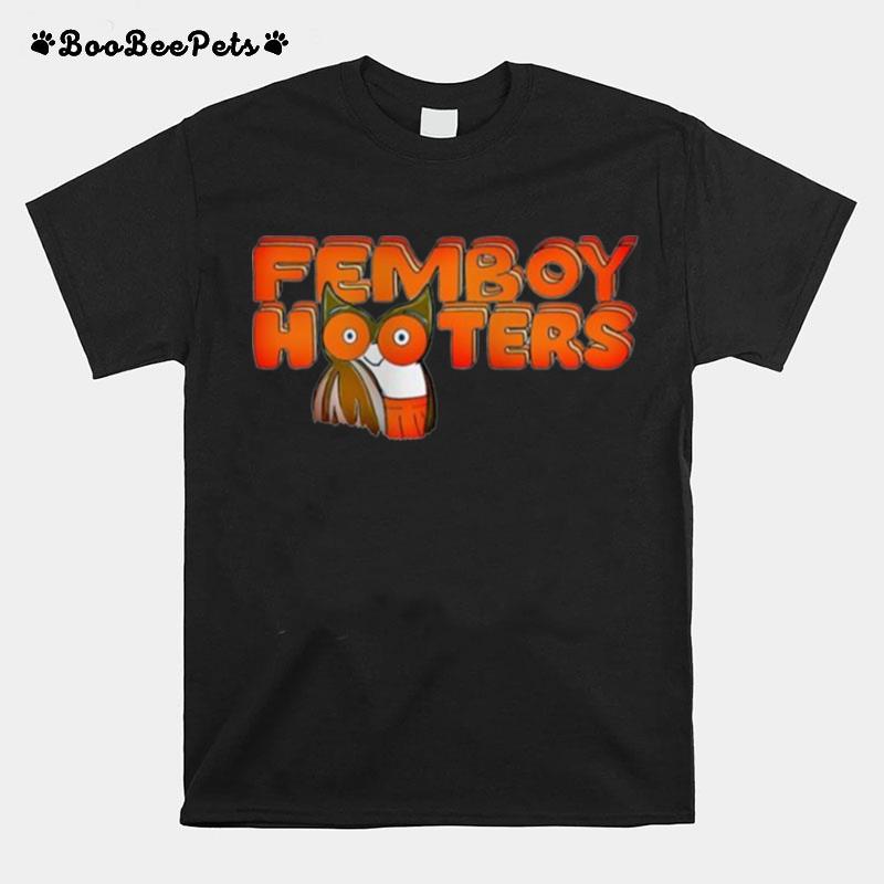 Femboy Hooters Owl Boobs Bird Logo America Usa T-Shirt